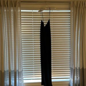 Long Black Donna Karan 100% silk slip dress. Size M.  In excellent condition.